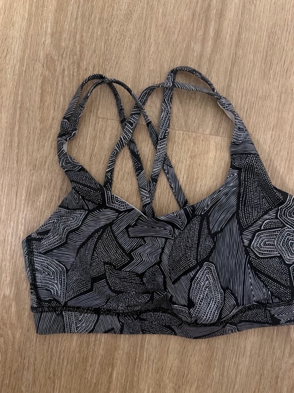 lululemon athletica Black & White Crisscross Strappy Sports Bra